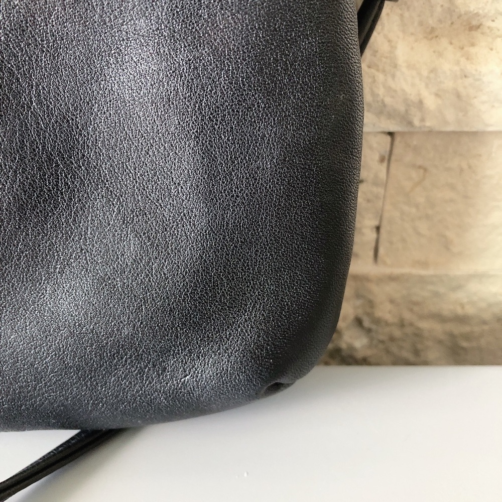 Coach black leather crossbody bag purse silver hardware wallet women’s - Picture 9 of 17